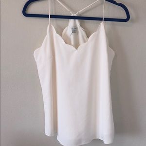 J. Crew Scalloped Edge Cami ivory size 8